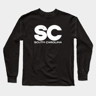 SC South Carolina Vintage State Typography Long Sleeve T-Shirt